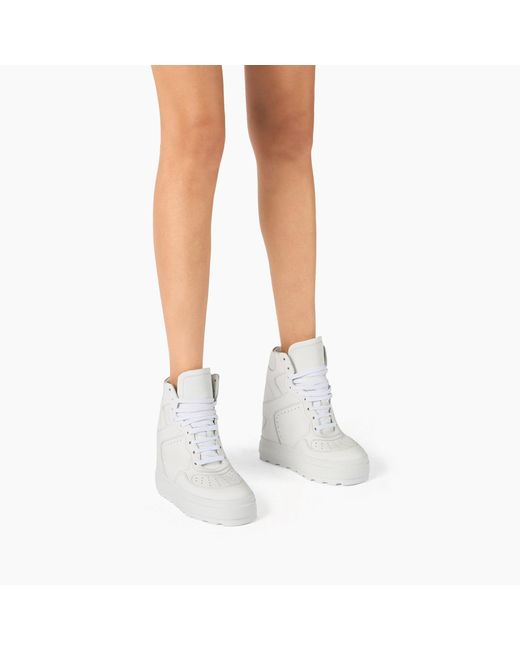 Casadei Gray High Top Leather Sneakers