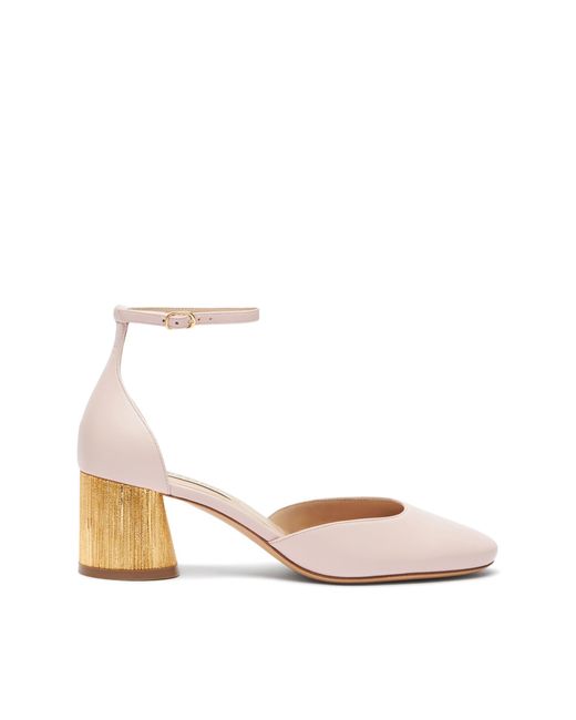 Casadei Pink Emily Cleo Leather And Gold Sandals