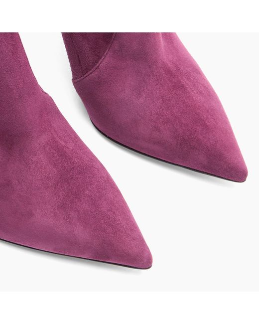 Casadei Purple Blade Suede Ankle Boots