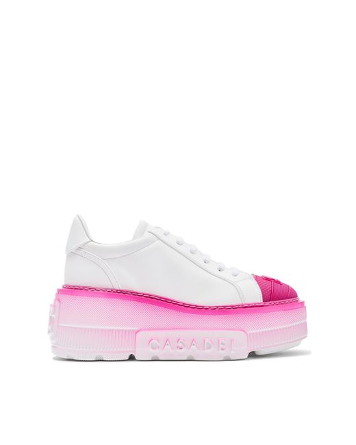 Casadei Pink Nexus Toe Cap Sneakers