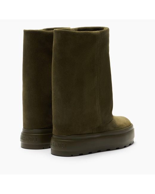 Casadei Green Duble Face Ankle Boot
