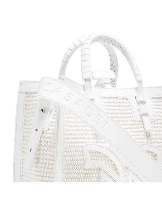 Casadei White Beaurivage Shopper Bag