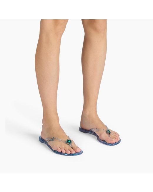 Casadei Blue Jelly Thong Sandal