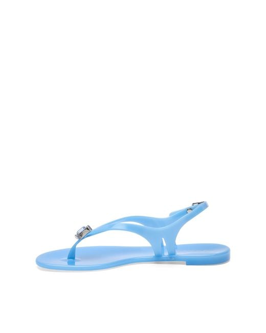 Casadei Blue Jelly Thong Sandal