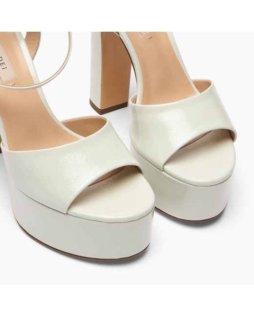Casadei White Patty Platform Dream Lac Sandal