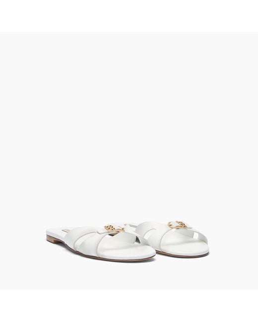 Casadei White Jane Slide Sandal