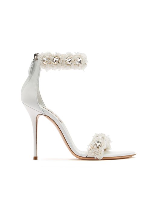 Elsa Leather Sandals di Casadei in White