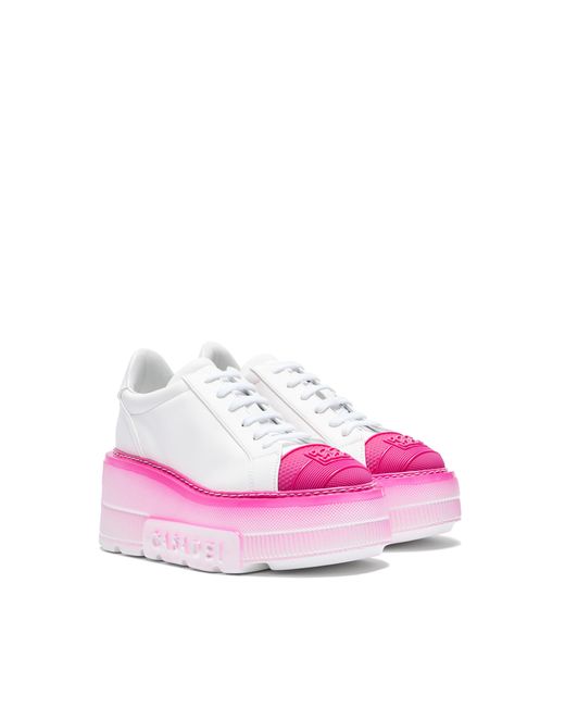 Casadei Pink Nexus Toe Cap Sneakers