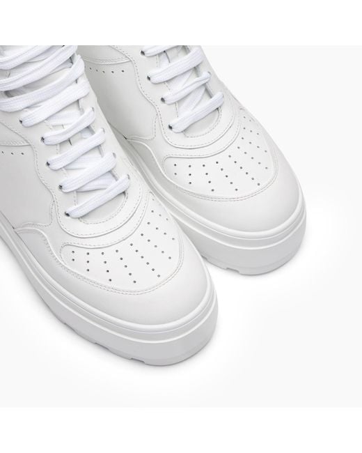 Casadei Gray High Top Leather Sneakers