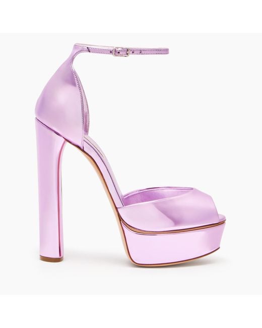 Casadei Purple Flora Intestellar Platform Sandals