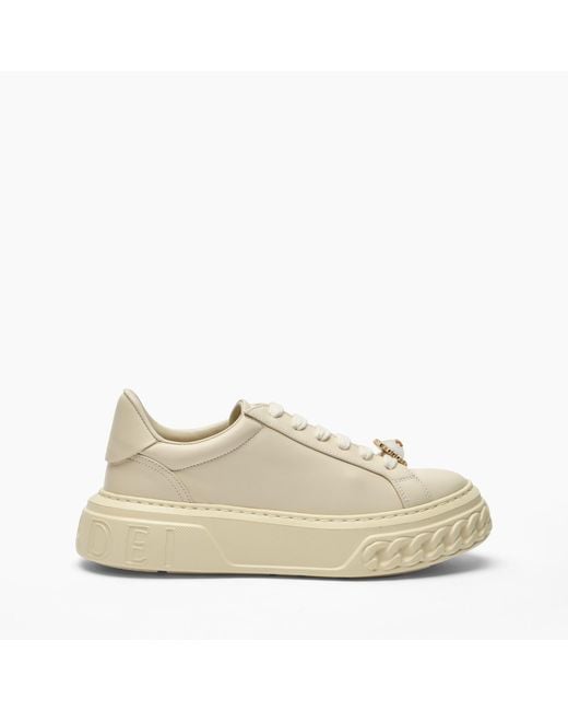 Casadei Natural Off Road Sneaker With Pearl