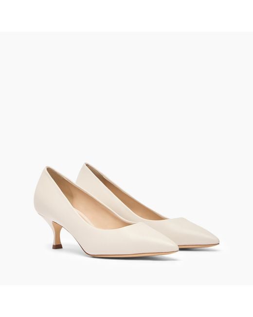 Casadei White Julia Leather Pump