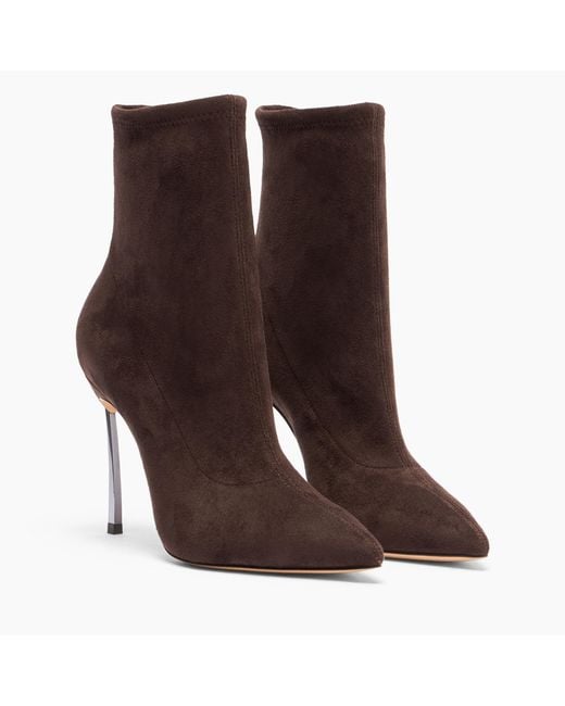 Casadei Brown Blade Stretch Ankle Boot