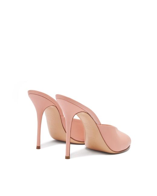 Casadei Pink Scarlet Leather Mules