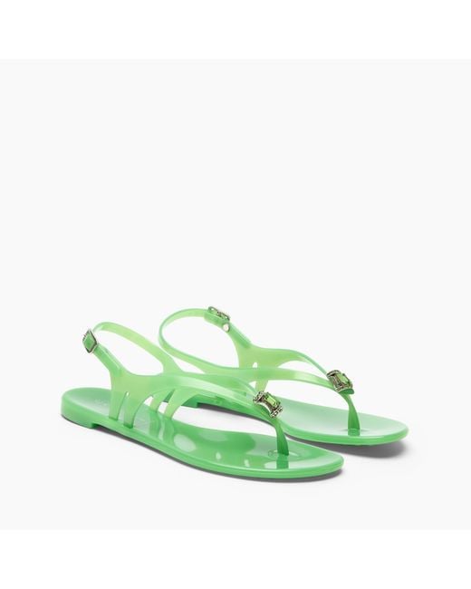 Casadei Green Jelly Thong Sandal