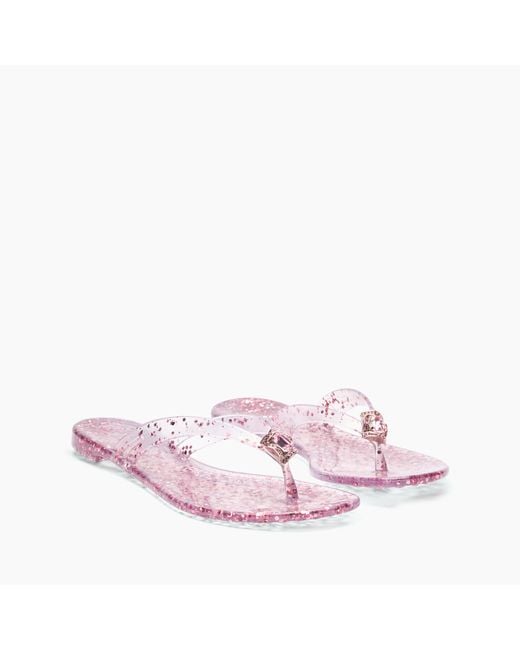 Casadei Pink Jelly Glitter Flip Flops