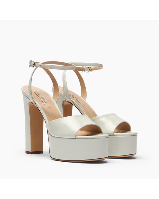 Casadei White Patty Platform Dream Lac Sandal