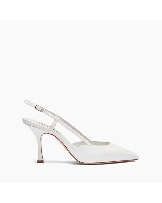 Casadei White Winnie Bride Slingabacks