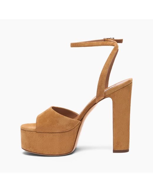 Casadei Brown Patty Platform Suede Sandal