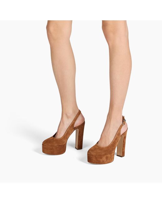 Casadei Brown Patty Platform Suede Sandal