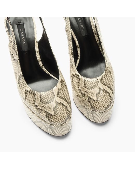 Casadei Metallic Patty Platform Basilisco Sandal