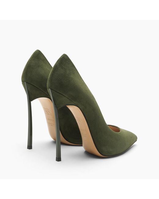 Casadei Green Blade Suede Pump