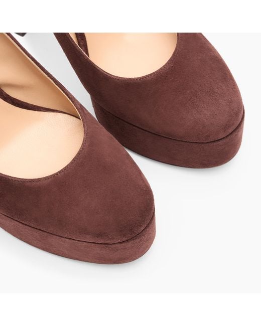 Casadei Purple Patty Platform Suede Sandal