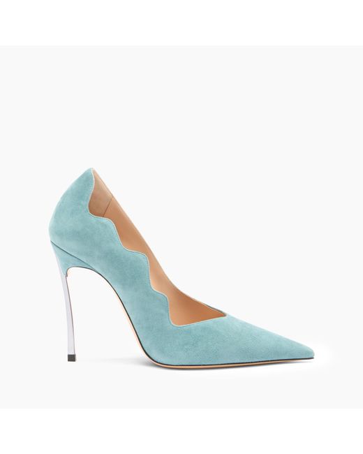 Casadei Blue Superblade Suede Pump