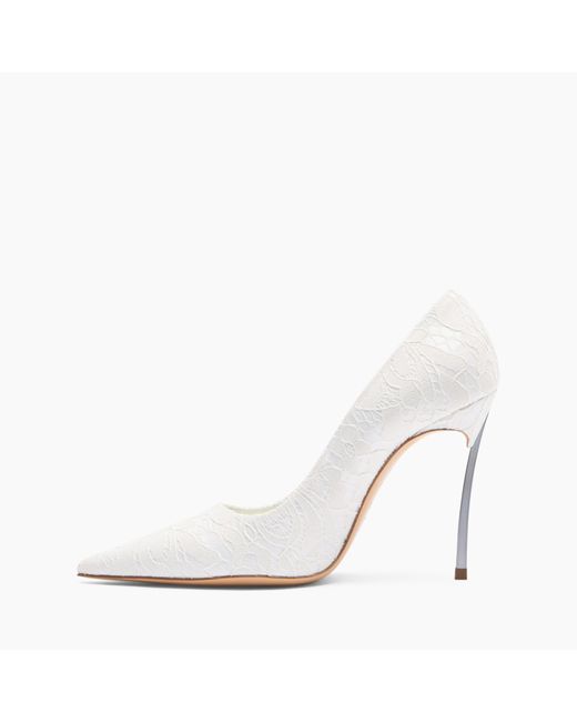 Casadei White Liberty Blade Pumps