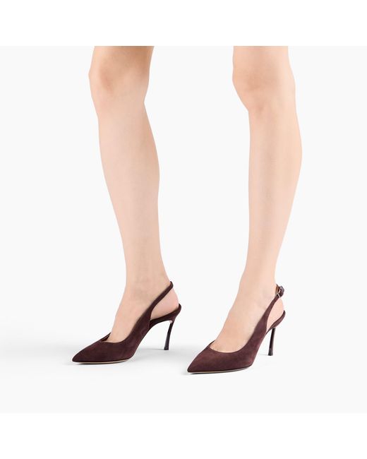 Casadei Brown Blade Suede Slingback