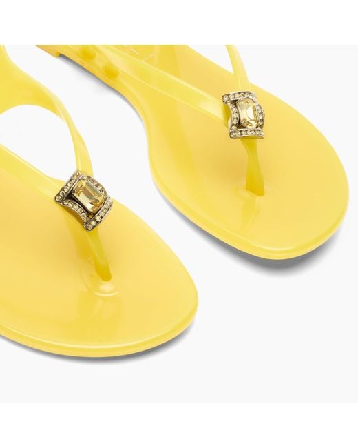 Casadei Yellow Jelly Thong Sandal