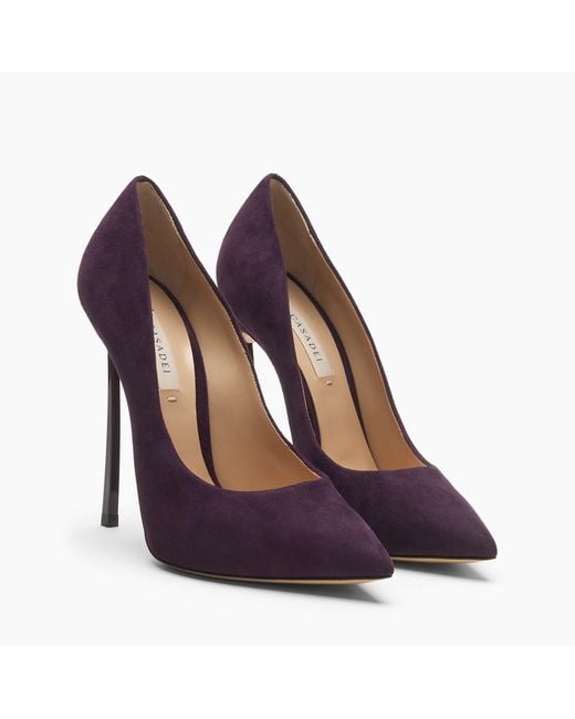 Casadei Purple Blade Suede Pump