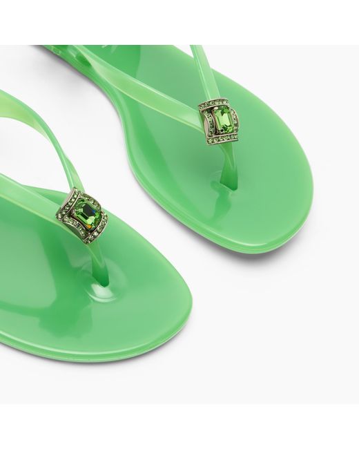 Casadei Green Jelly Thong Sandal