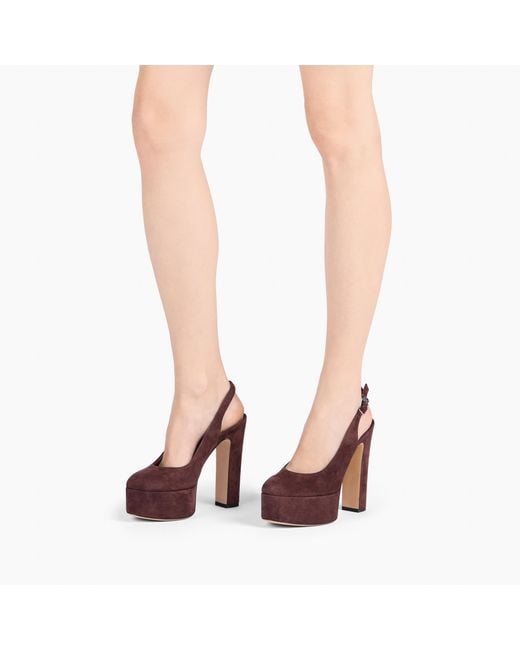 Casadei Purple Patty Platform Suede Sandal