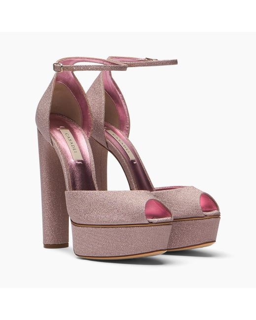 Casadei Pink Flora Platform Solar Eclipse Sandal