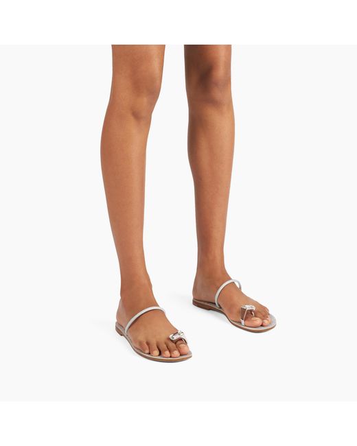 Casadei White Soraya Solar Eclipse Flat Sandals