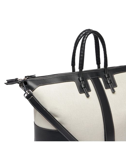 Casadei Black C-style Canvas Leather Traveller Bag