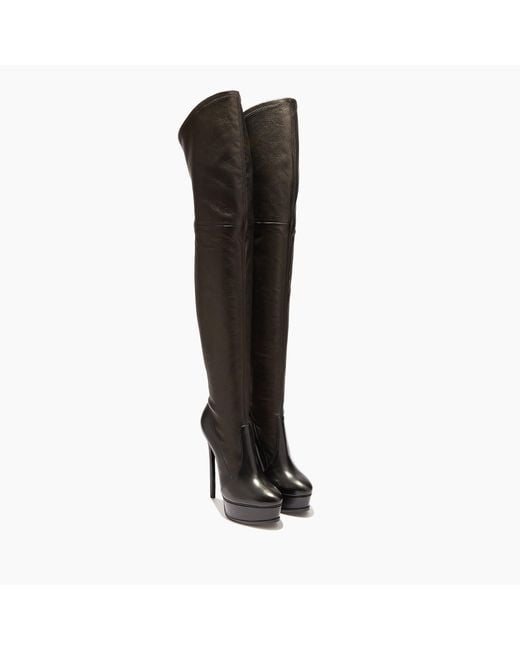 Casadei Black Flora Over The Knee