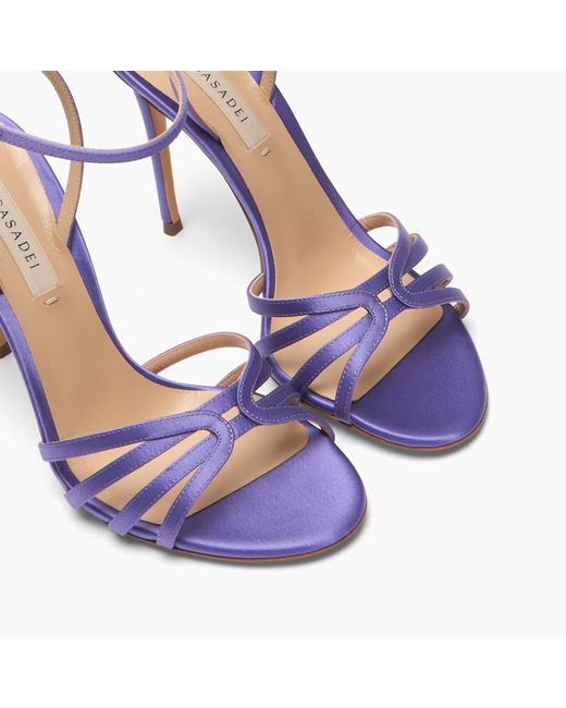 Casadei Blue Julia Satin Sandal