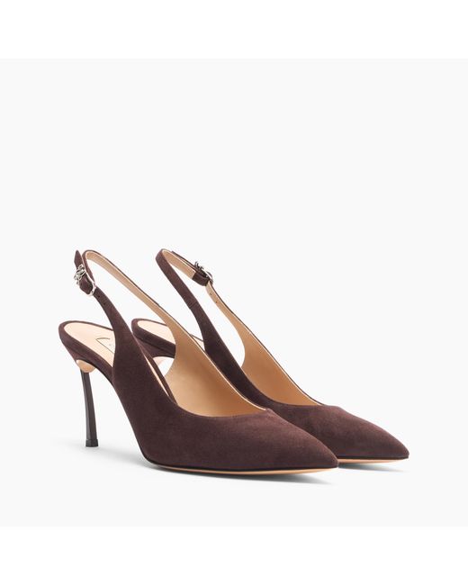 Casadei Brown Suede Slingbacks