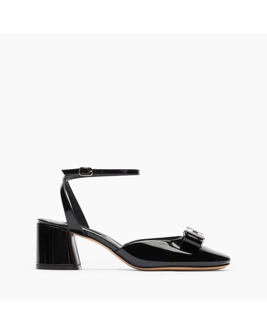 Casadei Black Cleo Patent Leather Open Pumps