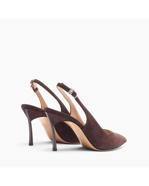 Casadei Brown Suede Slingbacks