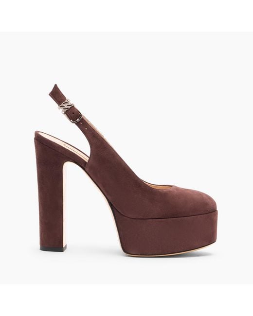 Casadei Purple Patty Platform Suede Sandal