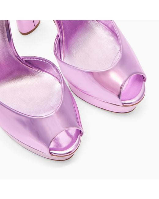 Casadei Purple Flora Intestellar Platform Sandals