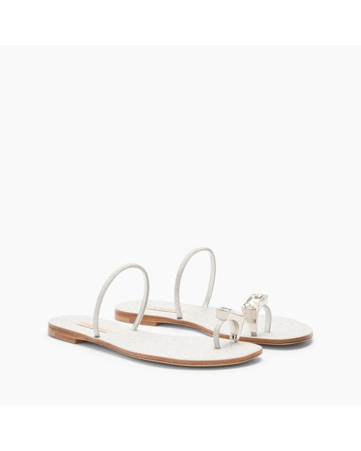 Casadei White Soraya Solar Eclipse Flat Sandals