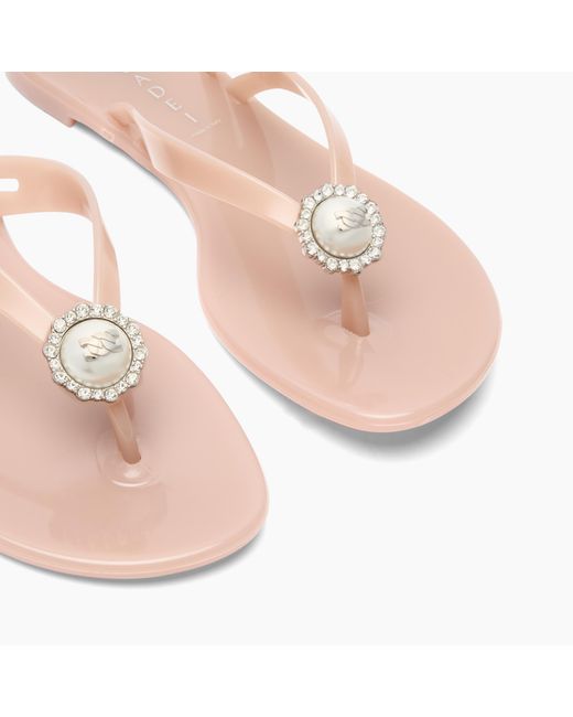 Casadei Pink Jelly Thong Sandal