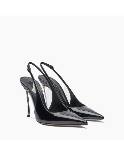 Casadei Blue Superblade Slingback Patent Leather