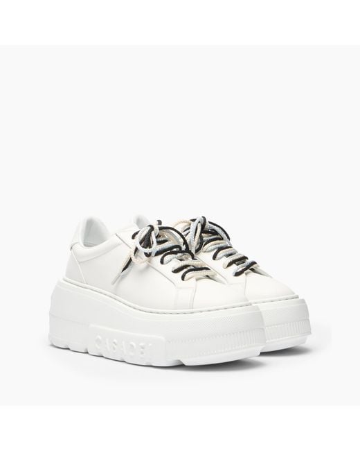 Casadei White Nexus With Contrasting Lace Sneaker