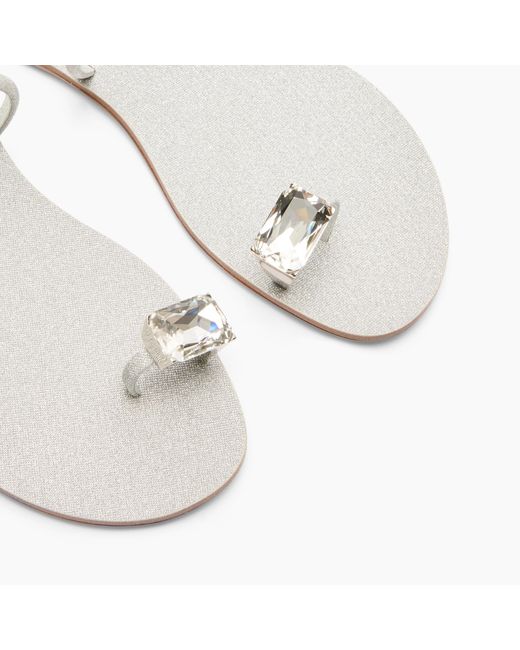 Casadei White Soraya Solar Eclipse Flat Sandals