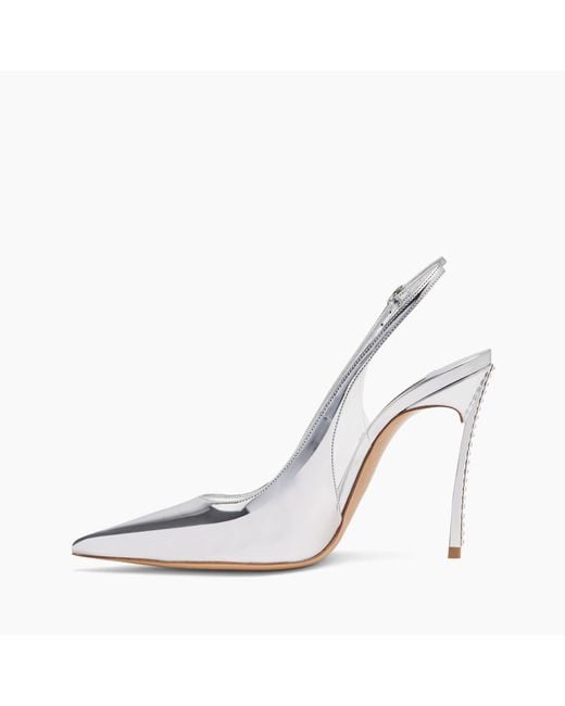 Casadei White Alice Superblade Slingback